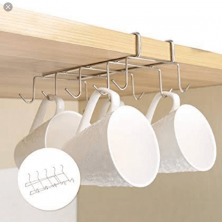 Tea Cup Stand Holder with 10 Stainless Steel Hooks for Kitchen Cabinet or Sink Storage Price in Pakistan | LAPTAB