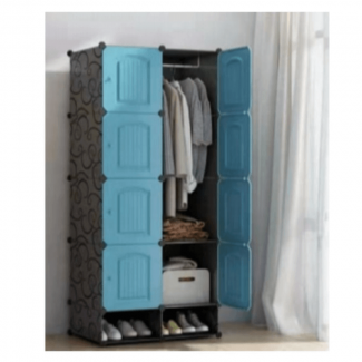 8 DIY Door Wardrobe Blue - Modular, Durable, Spacious Storage Organizer