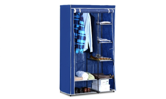 Collapsible Cloth Wardrobe Blue with Steel Frame, Washable Fabric, Portable Design Price in Pakistan | LAPTAB