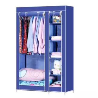 Collapsible Cloth Wardrobe Blue with Steel Frame, Washable Fabric, Portable Design Price in Pakistan | LAPTAB