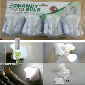 Handy Bulb Pack of 4 Wall Mountable LED Lamps, Battery Powered, Easy Install Price in Pakistan | LAPTAB