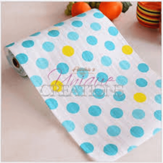 Antibacterial Polka Blue Table Roll Sheets for Dining Table Protection and Odor Control Price in Pakistan | LAPTAB