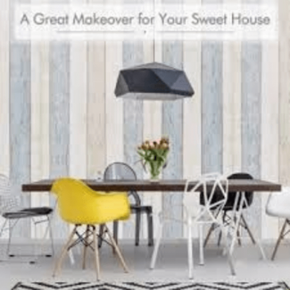 Self Adhesive Furniture Sticker (Blue & White)