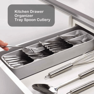 Drawer Cutlery Organizer Tray with Multi-Layer Storage and Non-Slip Base for Kitchen Drawers Price in Pakistan | LAPTAB