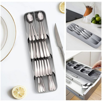 Drawer Cutlery Organizer Tray with Multi-Layer Storage and Non-Slip Base for Kitchen Drawers Price in Pakistan | LAPTAB