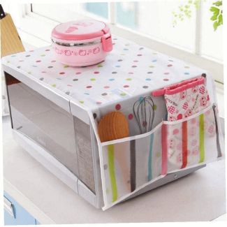 Microwave Dust Cover Waterproof Cotton Double Pocket Storage Bag Organizer Price in Pakistan | LAPTAB