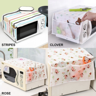 Microwave Dust Cover Waterproof Double Pocket Storage Bag 