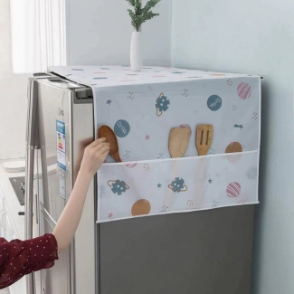 Refrigerator Cover with 6 Pockets Organizer, Dustproof Waterproof PEVA Material Price in Pakistan | LAPTAB