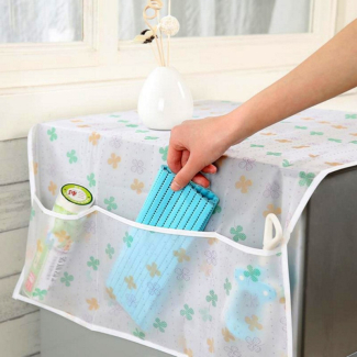 Refrigerator Cover with 6 Pockets Organizer, Dustproof Waterproof PEVA Material Price in Pakistan | LAPTAB