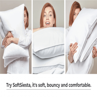Pack of 2 Soft Siesta Pillows with Premium Fill and Durable Double Needle Stitching