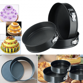 3pcs Round Cake Bake Mold Set, Durable Heat-Resistant Baking Moulds for Cheesecake and Desserts Price in Pakistan | LAPTAB