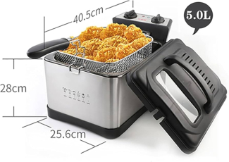 Electric Deep Fryer 4.5L Stainless Steel 2500W with Adjustable Temperature Control Price in Pakistan | LAPTAB