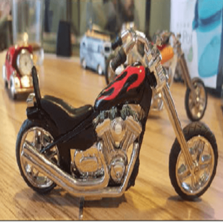 Fossil Brand Antique Chopper Bike Clock _ Metal Black Fire