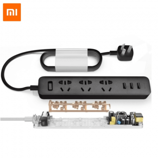 Xiaomi Mi Power Strip 3 Sockets with 3 USB Ports, Child Safety, Black