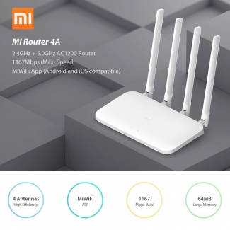 Xiaomi Mi Router 4A Wireless Dual Band 1167Mbps, 64MB Memory, 64 Device Support Price in Pakistan | LAPTAB
