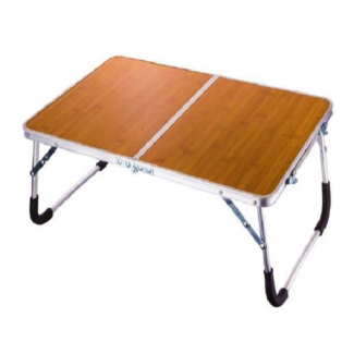 Foldable Aluminium Indoor/ Table – Wood Brown
