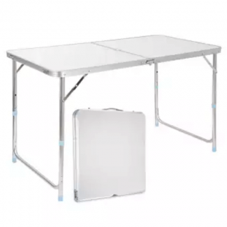 Foldable Aluminium Outdoor Table with Non-Slip Feet, Lightweight and Portable Silver Price in Pakistan | LAPTAB