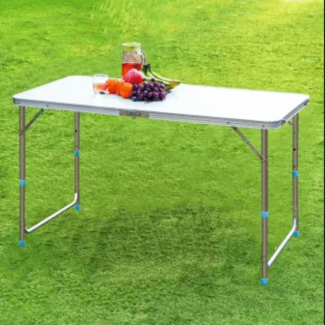 Foldable Aluminium Outdoor Table – Silver