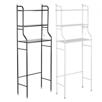 Over The Toilet 3 Shelf Metal Storage Cabinet, Black & White, Sturdy Powder-Coated Iron Price in Pakistan | LAPTAB