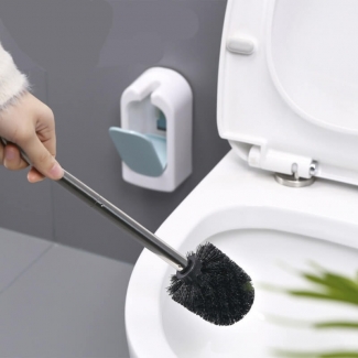 Toilet Brush with Wall Mount Holder, Automatic Lid, Soft Bristles, Detachable Design Price in Pakistan | LAPTAB