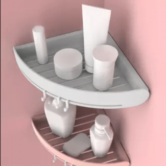 Triangular Corner Storage Shelves for Bathroom, Non-Toxic PP, No-Drill Mounting Price in Pakistan | LAPTAB