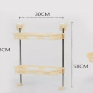 2 Tier Stainless Steel Bathroom Shelf with Adjustable Shelves, Hooks, and Towel Bar Price in Pakistan | LAPTAB