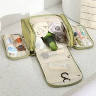 Magnificent Foldable Travel Cosmetic Bag with Waterproof Compartments and Hanging Hook Price in Pakistan | LAPTAB