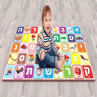 Floor Play Mat for Kids, Non-Toxic Waterproof Baby Play Mat with Alphabet and Animal Designs