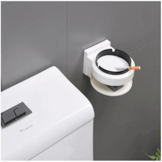 Ashtray for Bathroom Wall Mounted Round, 2-Tier Unbreakable with Strong Holding Capacity Price in Pakistan | LAPTAB