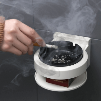 Ashtray for Bathroom Wall Mounted Round, 2-Tier Unbreakable with Strong Holding Capacity Price in Pakistan | LAPTAB