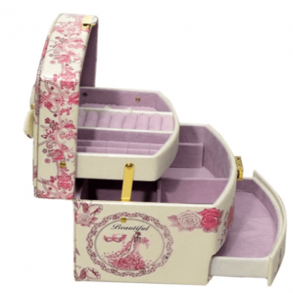 Jewelry Organizer Box with Mirror, 3-Layer Storage, Durable and Washable Material Price in Pakistan | LAPTAB