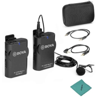 BOYA BY-WM4 Wireless Microphone System with Omnidirectional Lavalier for Smartphones and Cameras