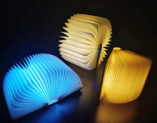 Book Shaped LED Night Light Large, Portable White Maple Wood with Rechargeable Battery Price in Pakistan | LAPTAB