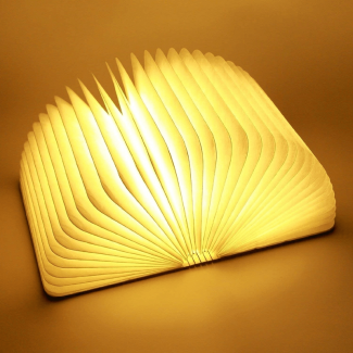 Book Shaped LED Night Light Large, Portable White Maple Wood with Rechargeable Battery Price in Pakistan | LAPTAB