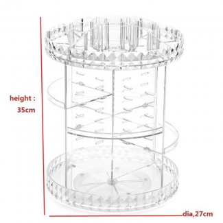 Round Acrylic Makeup Organizer with Rotating Shelves, Durable and Washable Storage Price in Pakistan | LAPTAB