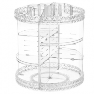 Round Acrylic Makeup Organizer with Rotating Shelves, Durable and Washable Storage Price in Pakistan | LAPTAB