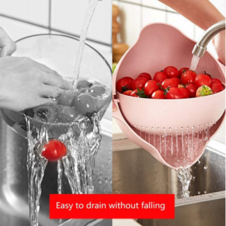 Rotatable Double Layer Drain Basket Pack of 2, Food Grade PP, 360? Rotation Price in Pakistan | LAPTAB