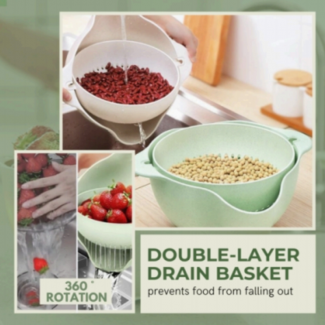 Rotatable Double Layer Drain Basket Pack of 2, Food Grade PP, 360? Rotation Price in Pakistan | LAPTAB