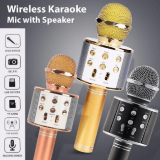 Wireless Karaoke Microphone with Bluetooth Speaker, Voice Changing, Compatible with Android and iOS Price in Pakistan | LAPTAB