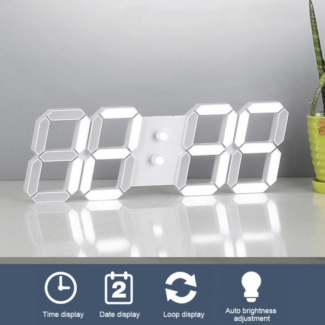 3D LED Digital Alarm Clock with Temperature, Adjustable Brightness, Wall & Table Mount Price in Pakistan | LAPTAB