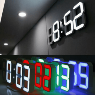 3D LED Digital Alarm Clock with Temperature, Adjustable Brightness, Wall & Table Mount Price in Pakistan | LAPTAB