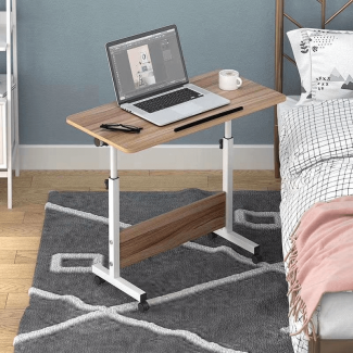  Desk Mini Wooden Computer Desk Height Adjustable Bedside Table