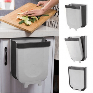 Laptab Wall Mounted Folding Hanging Trash Can for Kitchen Cabinets up to 2.2 cm Thick