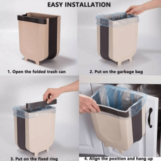 Laptab Wall Mounted Folding Hanging Trash Can for Kitchen Cabinets up to 2.2 cm Thick Price in Pakistan | LAPTAB