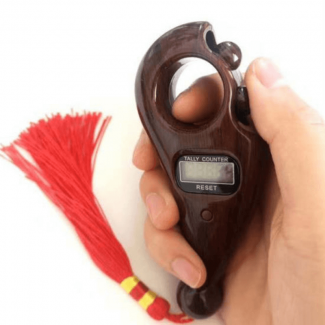 LAPTAB Digital Tasbeeh Wood Motif Prayer Counter Beads with Auto Counting Function