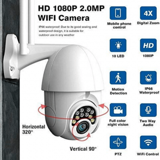 2MP Outdoor/Indoor PTZ WiFi Camera with 360? Coverage, Two-Way Audio, and Night Vision Price in Pakistan | LAPTAB