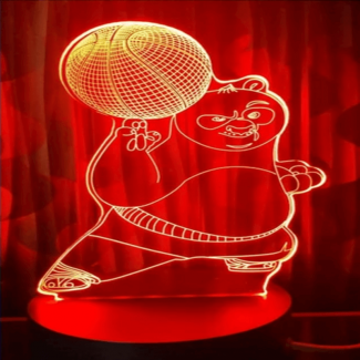 Kung-Fu Panda 3D Acrylic Night Lamp with Plastic Base and Multicolor LED Light Price in Pakistan | LAPTAB