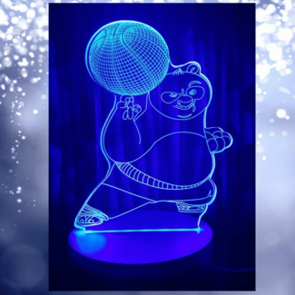 Kung-Fu Panda 3D Acrylic Night Lamp with Plastic Base and Multicolor LED Light Price in Pakistan | LAPTAB