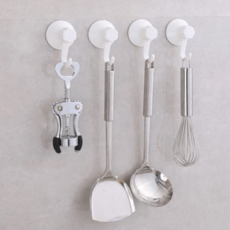 2 pc Multipurpose Hooks with Strong Magic Suction Cup for Kitchen and Bathroom
