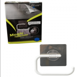 Magic Sticker Towel Rack & Roll Paper Holder with Suction, No Wall Damage, Removable Price in Pakistan | LAPTAB